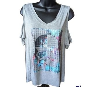 Disney Star Wars Stormtrooper Cold Shoulder Top Size Medium